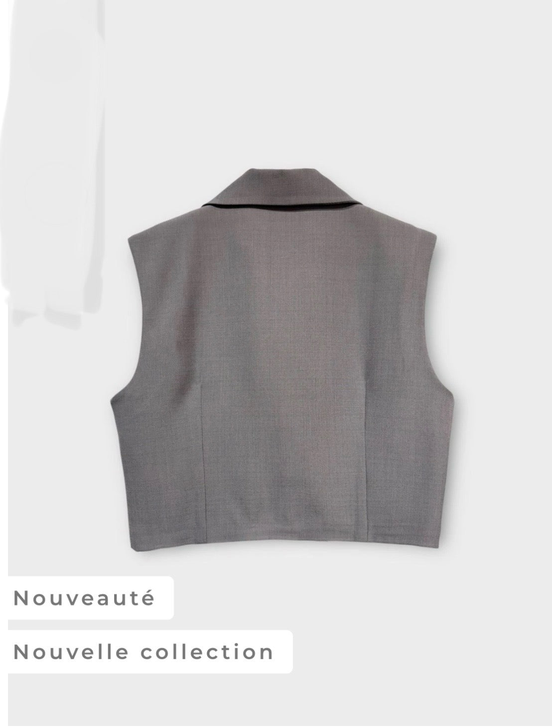 Top gilet sans manches à boutons col V, ensemble blazer tailleurs lafeerose