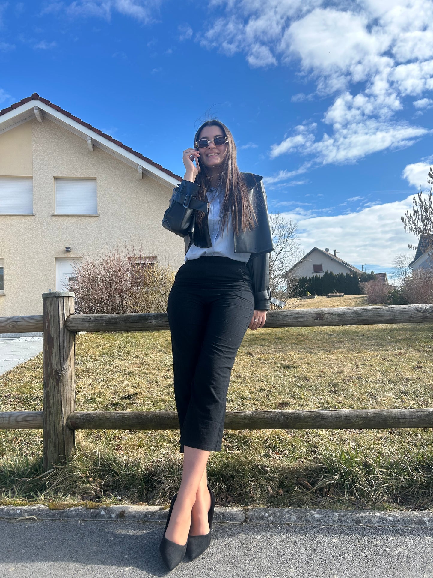 Chemise oversize en coton tout doux avec col à revers manches longues