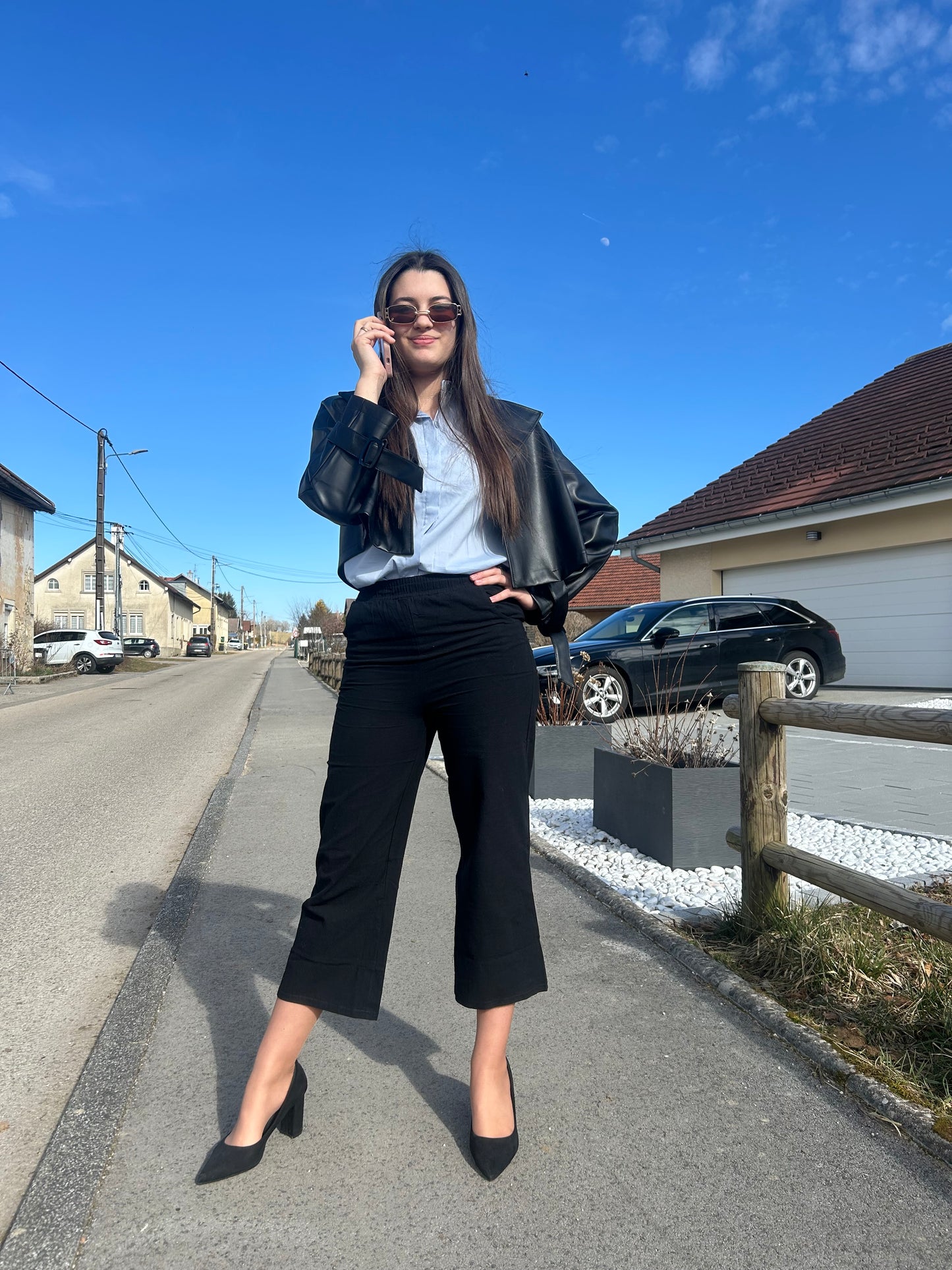 Chemise oversize en coton tout doux avec col à revers manches longues
