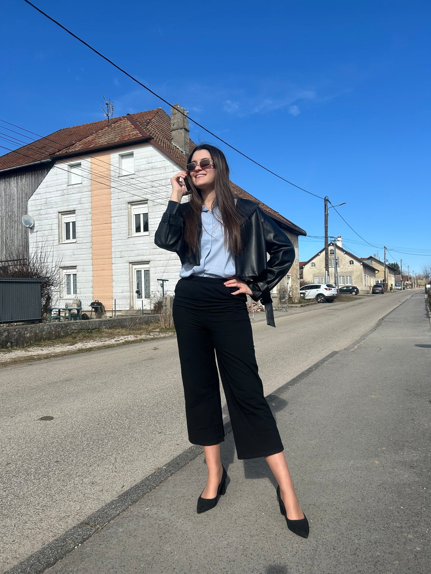 Chemise oversize en coton tout doux avec col à revers manches longues