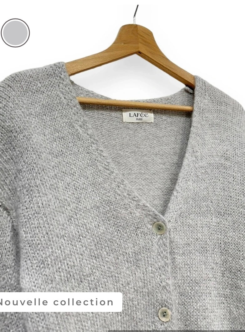 GILET À BOUTONS EN MOHAIR ARIANNE